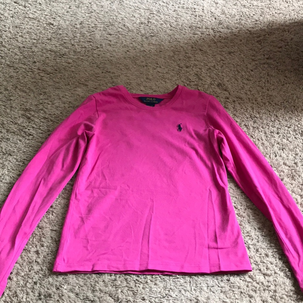 Girls polo Ralph Lauren LS shirt size 8-10